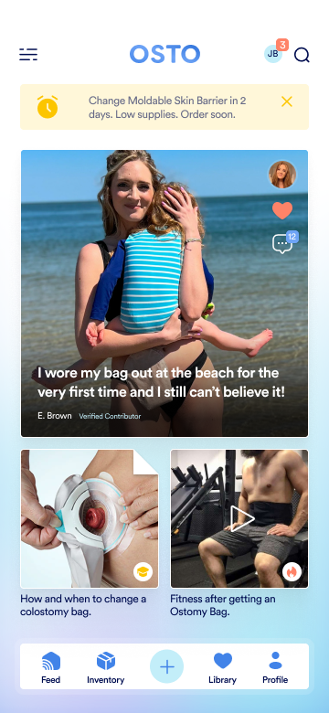 OSTO main feed screen